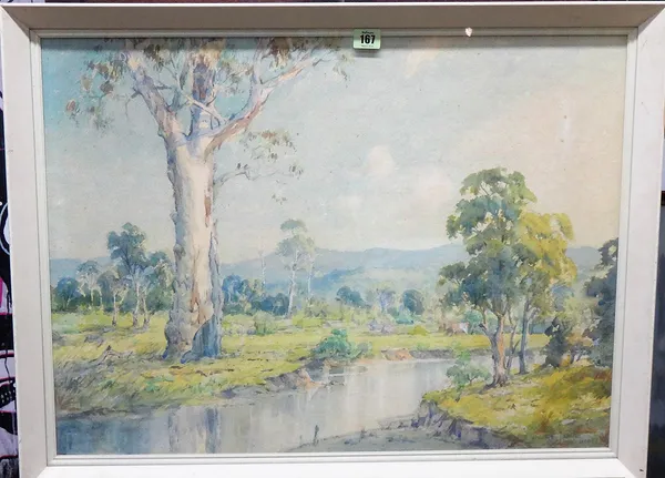 Hubert Jarvis (1882-1964), Australian landscape, watercolour, signed, 50cm x 67cm.