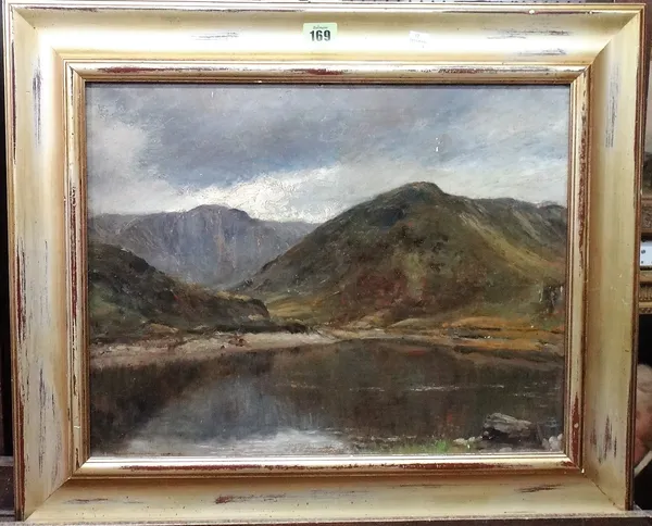 Follower of George Houston, Highland loch scene, oil on canvas, 34cm x 44cm.