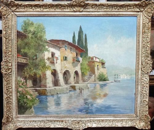 Forloni (20th century), Lake Garda, oil on canvasboard, signed, 50cm x 60cm.