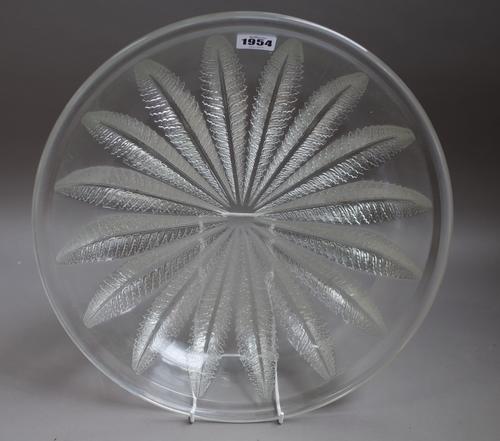 A Lalique 'Chataignier' clear and frosted glass bowl, post 1945, etched mark 'Lalique France', 35cm diameter.