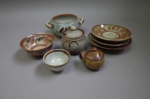 Studio pottery, including bowls, jars and saucers, including work by Seth Cardew and other Wenford Bridge Potters, (5), (a.f.).