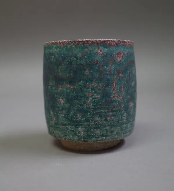 Derek Davis (1926-2008), a vase, copper with barium ash glaze, early 1980s, signed, 9cm high.