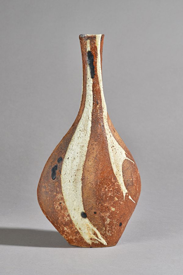 Robert Fournier (1915-2008); a high fired stoneware flask, 33cm high.  DDS Illustrated.