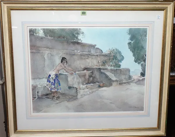 Sir William Russell Flint (1880-1969), Isabella of Lucenay, colour print, signed in pencil, with blindstamp, 51cm x 68cm.