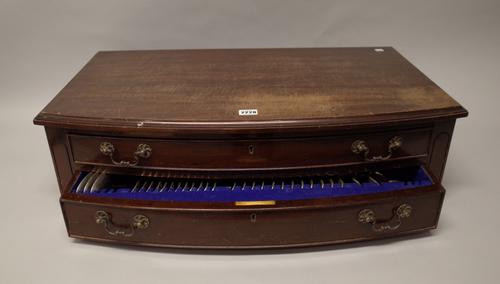 A silver part canteen of table flatware, comprising; six coffee spoons, Sheffield 1936, ten dessert forks, Sheffield 1936, one dessert fork, Sheffield