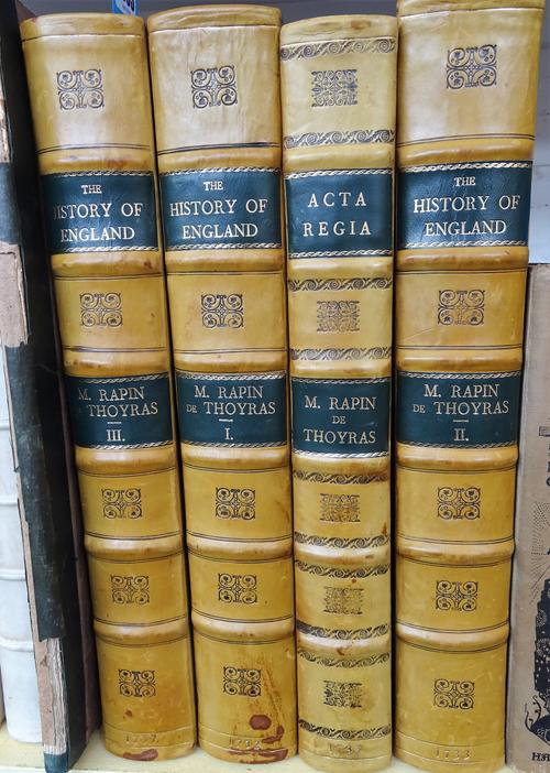 RAPIN DE THOYRAS (Paul)  The History of England. Translated into English by John Kelly  . . .  3 vols., engraved plates, folded maps of Scotland, Fran