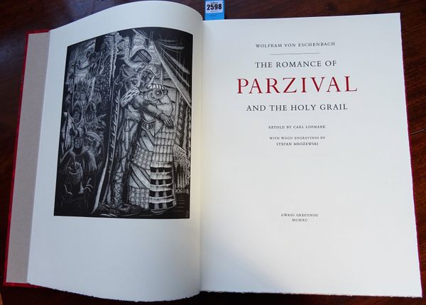 ESCHENBACH (Wolfram von)  The Romance of Parzival and the Holy Grail.  Limited Edition. retold by Carl Lefmark.  12 engraved plates (by Stefan Mrozews