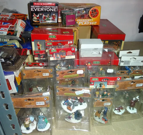 Toys, including; Lemax figures and accessories and sundry toys, (qty).