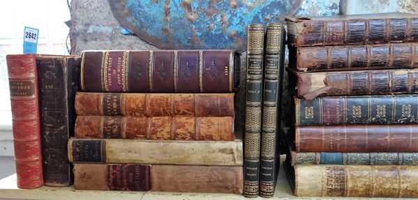 OLD LEATHER - another 'classic' selection; includes some volumes not without passing interest, approx. 50 vols.