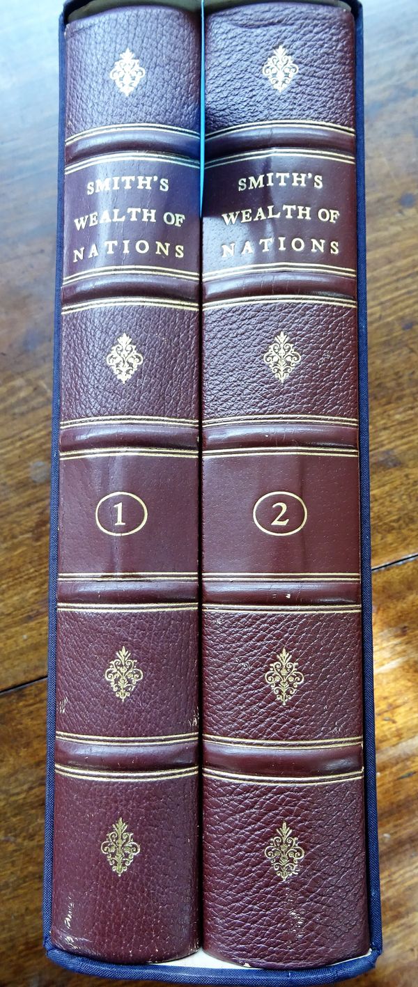 SMITH (Adam)  An Inquiry into the Nature and Causes of the Wealth of Nations.  Facsimile Edition, 2 vols. publisher's maroon gilt leathercloth, marble