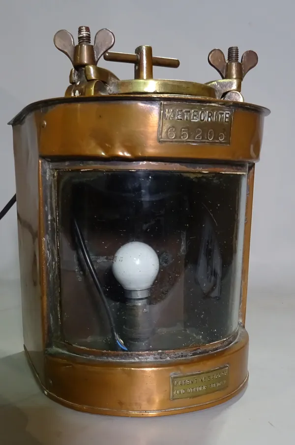 An early 20th century 'Havie Meteorite' copper lantern.