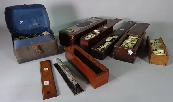 Collectables, including; a group of late 19th century and later cased domino sets, (qty).