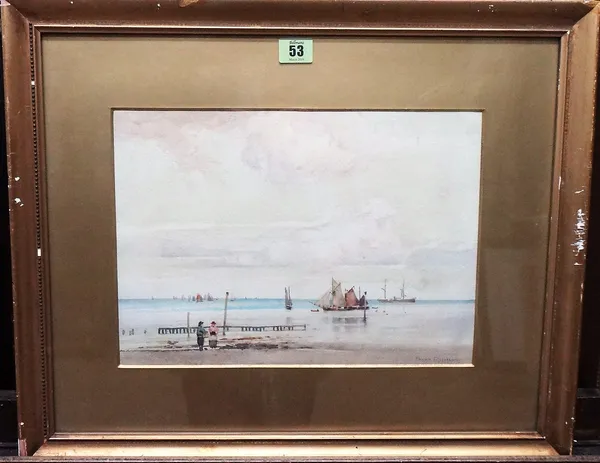 Frank Richards (1863-1935), Low tide, watercolour, signed, 24cm x 34cm.
