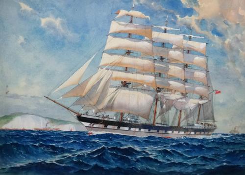 William Mcdowall (1905-1983), Clipper off the coast, watercolour and bodycolour, signed, 36.5cm x 41cm.; together with a further watercolour and gouac