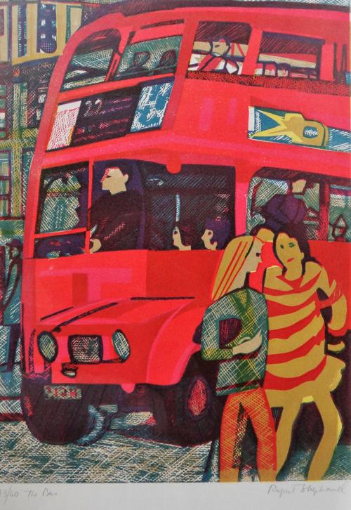 Rupert Shepherd (1909-1992), The Bus; Policeman; The District Line; Putney Reach; The Serpentine, The River Lea, six colour lithographs, all signed, i