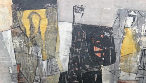 Follower of Francis Picabia, Untitled, oil on canvas, bears signature verso, 43cm x 76cm.