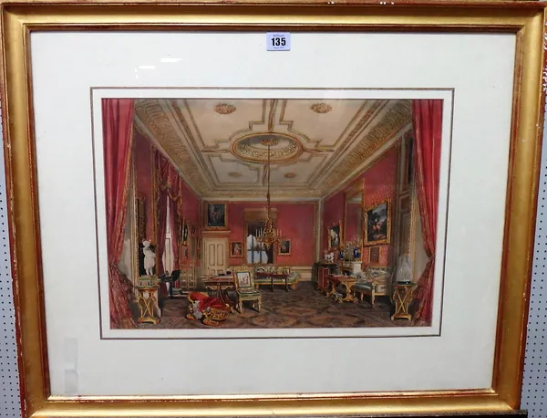 Joseph Nash (1808-1878), Queen's Private SItting Room, from 'The Interior and Exterior views of Windsor Castle 1848', hand finished chromolithograph,