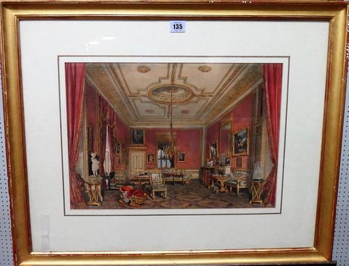 Joseph Nash (1808-1878), Queen's Private SItting Room, from 'The Interior and Exterior views of Windsor Castle 1848', hand finished chromolithograph,