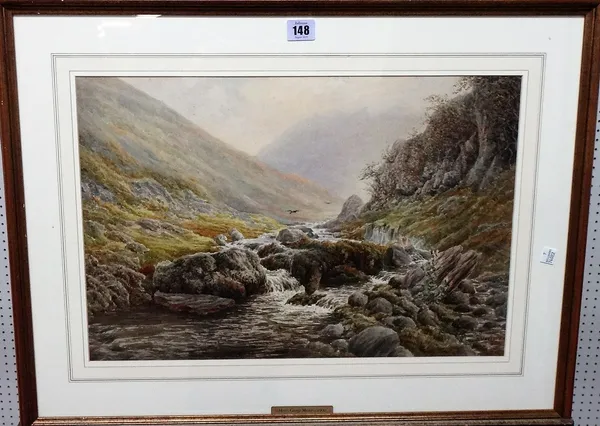 Henry George Masters (c.1900), A highland burn, watercolour, signed, 33cm x 49cm.