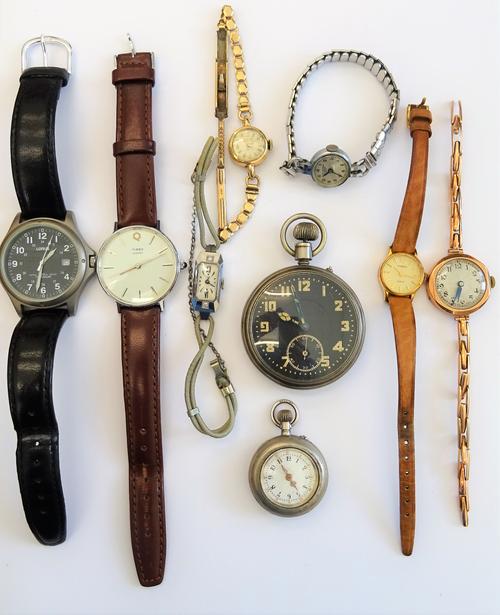 A Blancpain 9ct gold circular cased lady's wristwatch, Birmingham 1960, with a 9ct gold bracelet, a 9ct gold circular cased lady's wristwatch, London