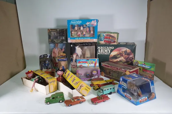 Toys, comprising; mainly film and TV related,  including Disney, Dr Who and sundry, (qty.).