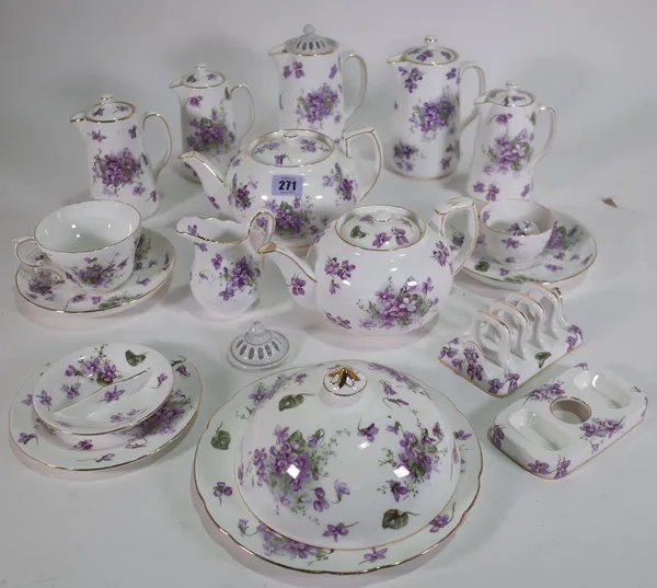 A Hammersley China part tea service decorated with violet flowers, (qty).