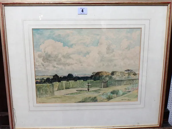 Alfred William Rich (1856-1921), Near Cheltenham, watercolour, signed and inscribed, 26cm x 36.5cm.; together with a further watercolour attributed to