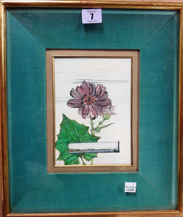 Fleur Cowles (1908-2009), Study of a flower, gouache, 18cm x 12.5cm.