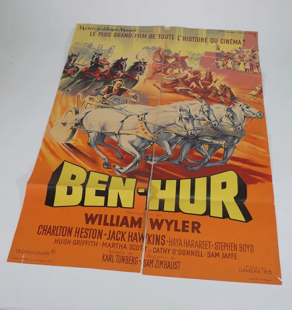 A group of Pulp Fiction posters and a French poster for Ben Hur (all a.f.)These are sold as seen, please see images for condition reference.