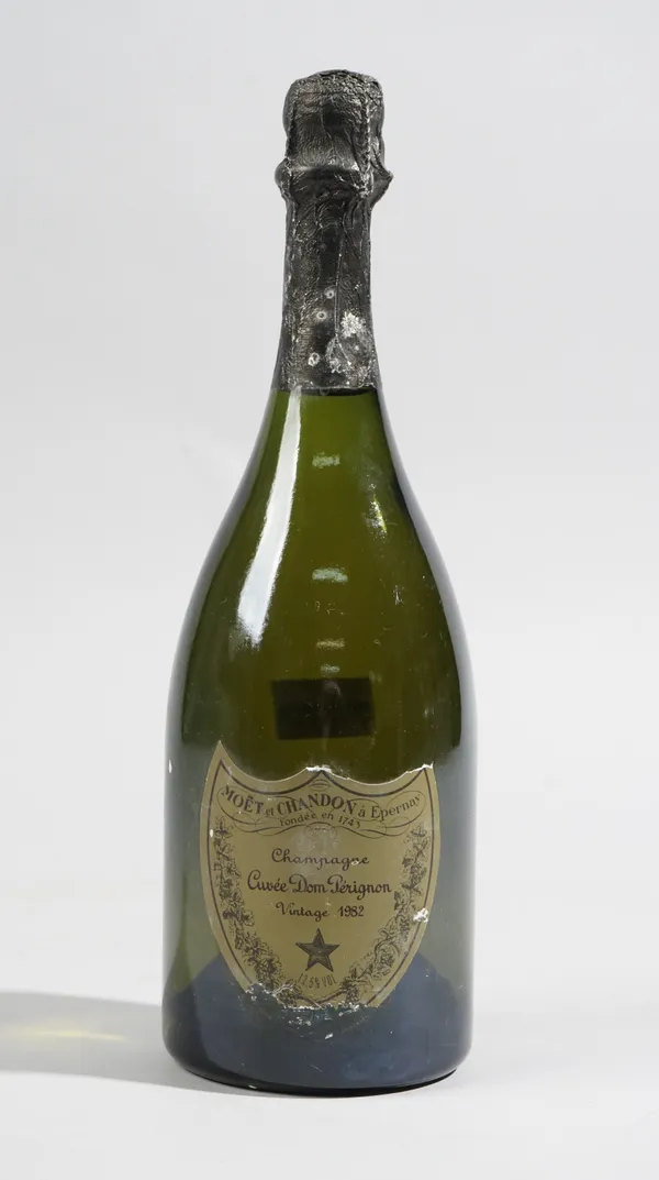 One bottle of 1982 Dom Perignon vintage champagne.