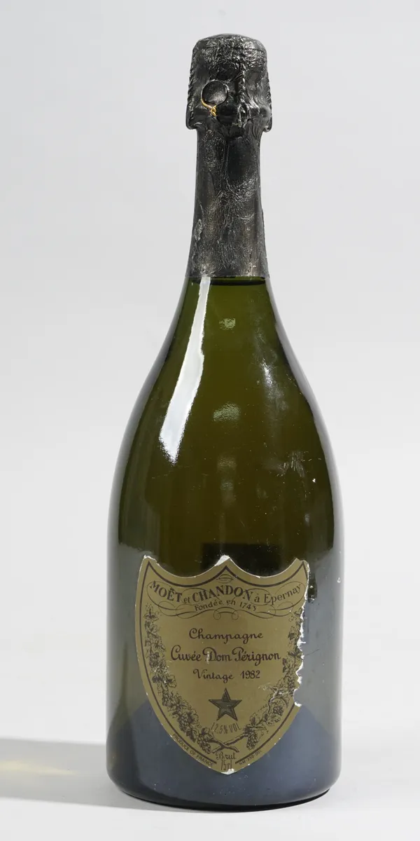 One bottle of 1982 Dom Perignon vintage champagne.