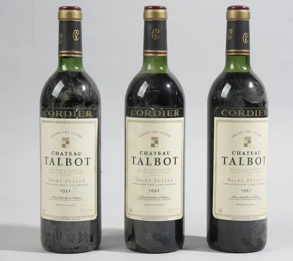 Three bottles of 1982 Chateau Talbot Saint Julien, (3).