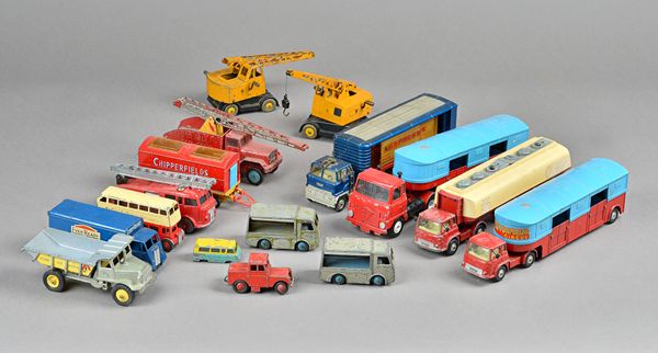 A quantity of Dinky and Corgi die-cast vehicles including; Chipperfield Circus articulated horse box, circus animal cage, Chipperfield's Circus Intern