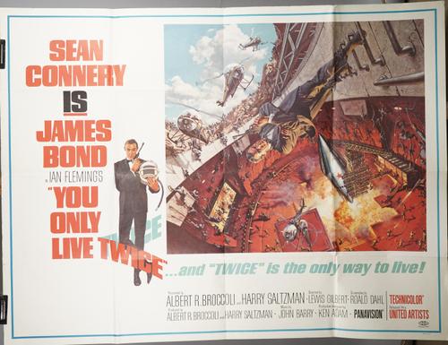 JAMES BOND, 'YOU ONLY LIVE TWICE'  SUBWAY POSTER, (1967):  United, Artists, Yolt US. Subway poster, depicting the assault on Blofeld's volcano base, a