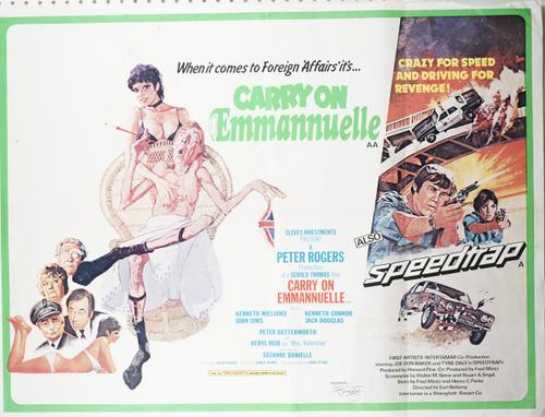 FILM POSTERS:  a group of three 'Carry On' UK Quad film posters, includes 'Carry On Emmannuelle', (1978) , 'Carry On Henry', (1971) printed Lonsdale B
