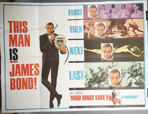 JAMES BOND, 'YOU ONLY LIVE TWICE' ADVANCE SUBWAY FILM POSTER, (1967):  United, Artists, montage style, Yolt US. subway poster, artist Frank McCarthy,