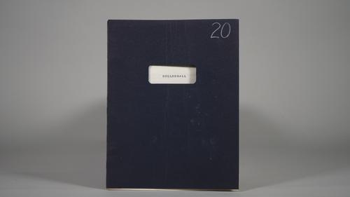 'ROLLERBALL', FINAL REVISED SECOND DRAFT SCREENPLAY, 1974:  Director of Photography, Douglas Slocombe's film script. 102pp. mimeographed typescript, b