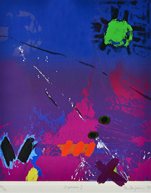 Paul Benjamins (b.1950), Slipstream I; Slipstream II, a pair of colour screenprints, signed, inscribed and numbered 84/90, each 47cm x 40cm.; together