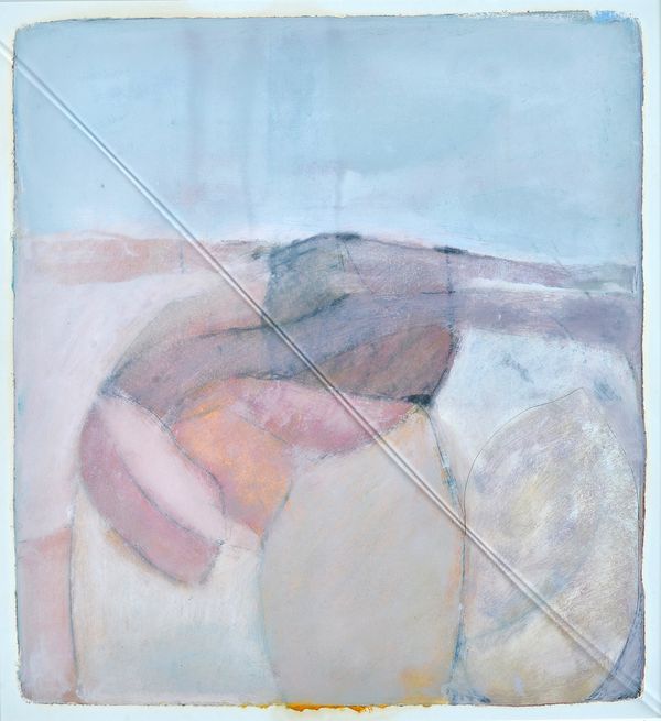 Roger Cecil (b.1942), You and I series I, mixed media,  47cm x 42.5cm. ARR