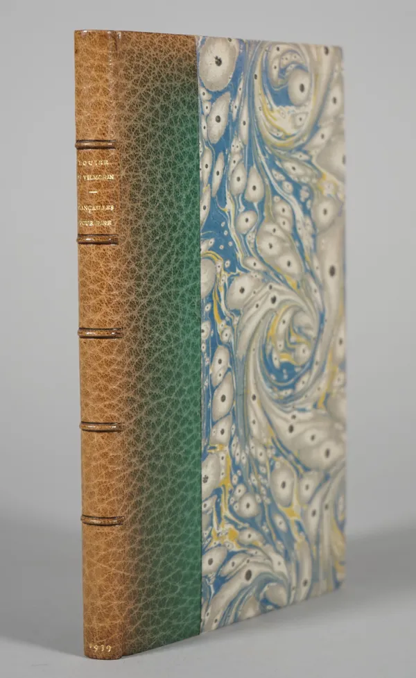 DE VILMORIN, Louise Lévêque (1902-69).  Fiançailles pour Rire. Paris: Gallimard, 1939. 8vo (184 x 118mm). Half title. Contemporary green crushed moroc