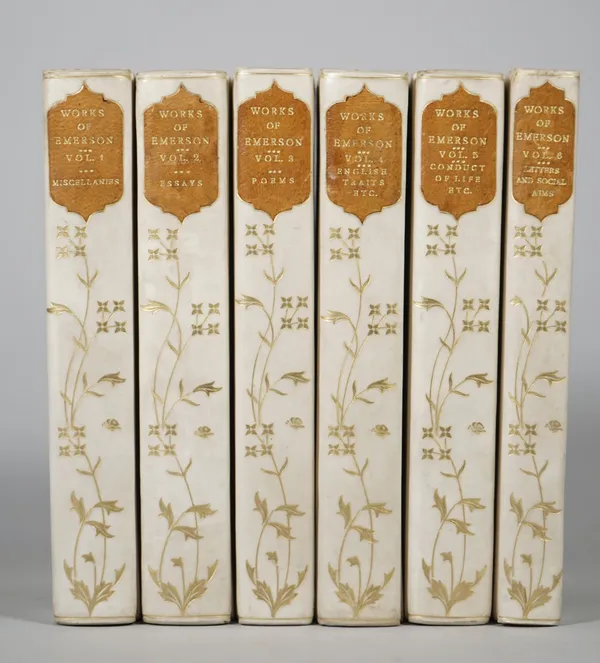 BINDING - Ralph Waldo EMERSON (1803-82).  Works. London: Macmillan, 1900-03. 6 volumes, 8vo (176 x 120mm). Attractively bound in contemporary half vel