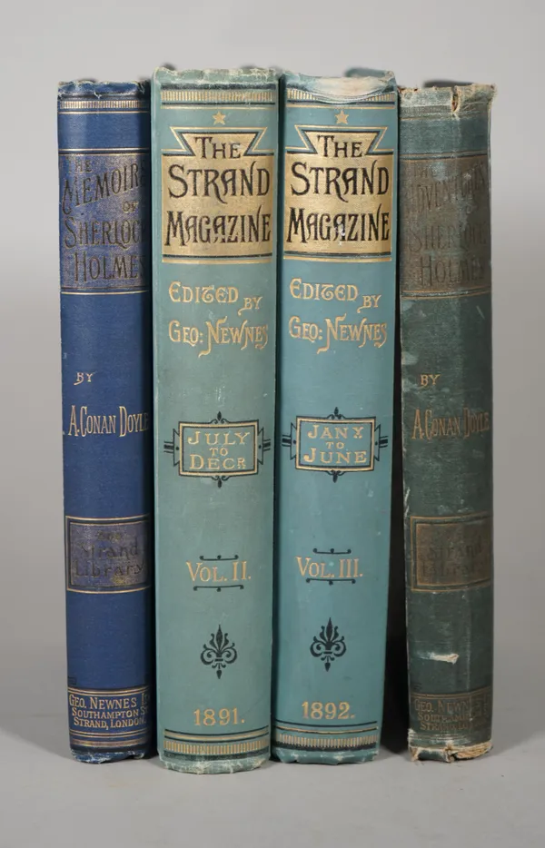 CONAN DOYLE, Arthur (1859-1930).  The Memoirs of Sherlock Holmes. London: George Newnes, Limited, 1894 [but December 1893]. Large 8vo (235 x 165mm). H