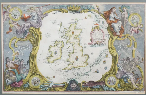 PINE, John (1690-1756).  A Chart shewing the several Places of Action between the English and Spanish Fleets, with the Places where several of the Spa