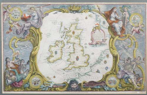 PINE, John (1690-1756).  A Chart shewing the several Places of Action between the English and Spanish Fleets, with the Places where several of the Spa