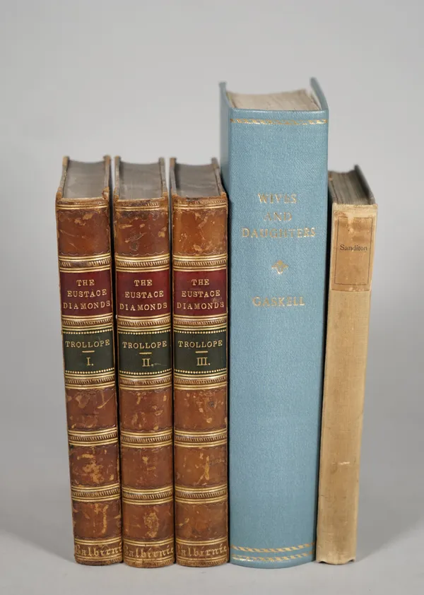 TROLLOPE, Anthony (1815-82).  The Eustace Diamonds. London: Chapman and Hall, 1873. 3 volumes, 8vo (181 x 118mm). (Without half titles.)  Attractively