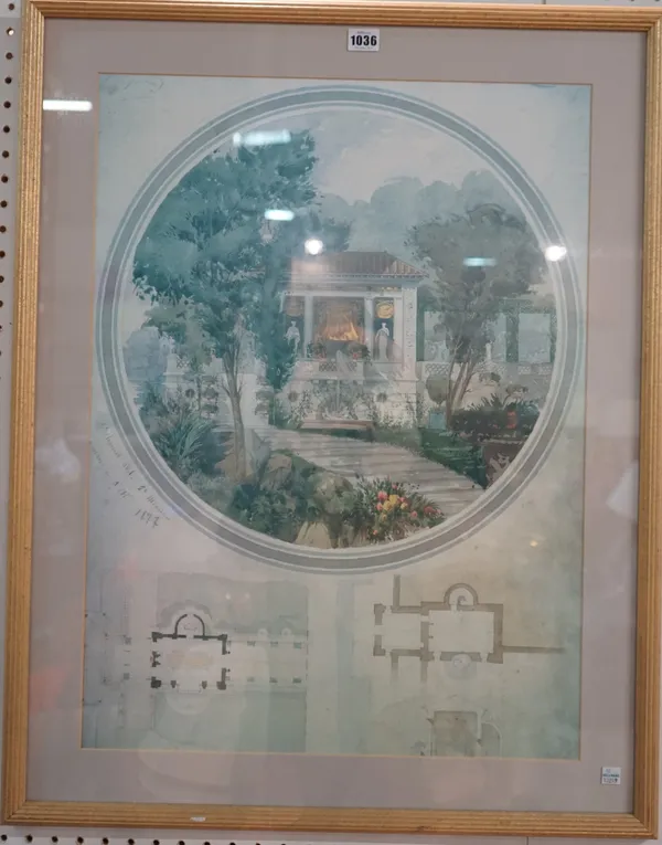 Two gilt framed prints of architectural interest, 66cm x 50cm.