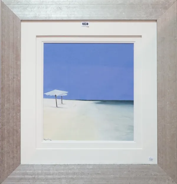 Reuter, 'The beach and its companion', gouache, signed lower left, 39cm x 37cm.