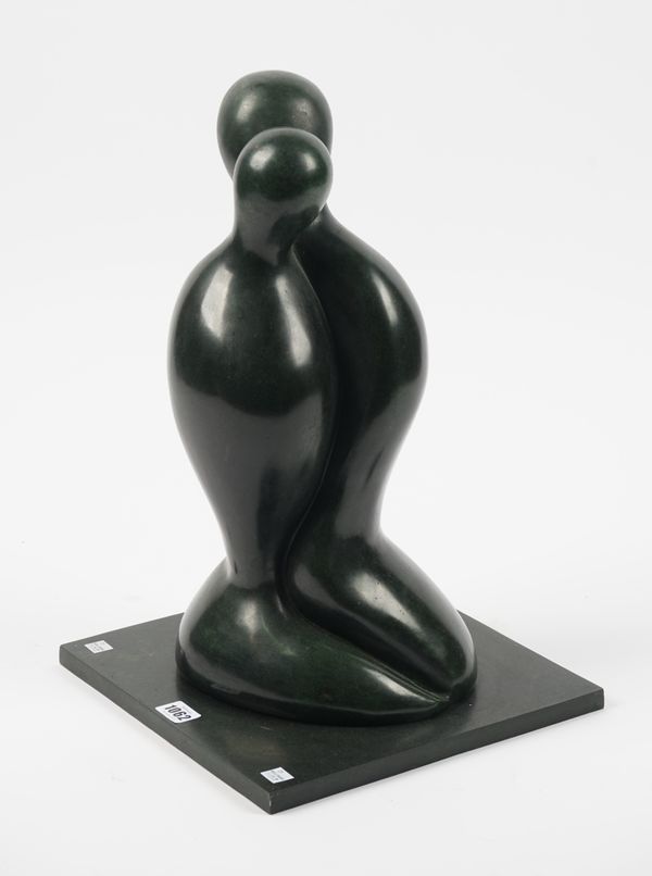 Richard Hudson (b.1954), Embrace, bronze, 48cm high. ARR