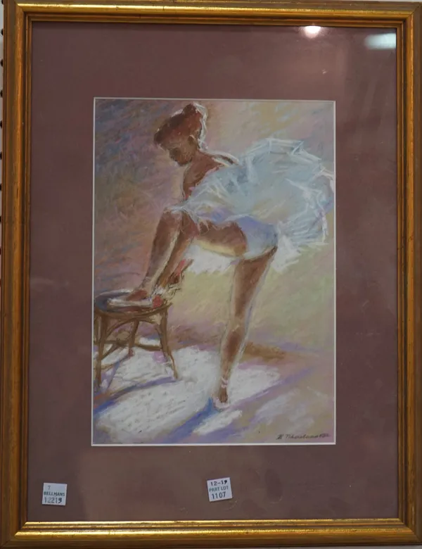 Boris Tchoubanoff, a group of three pictures of ballet dancers, pastel, each signed lower right, 27.5cm x 19cm.
