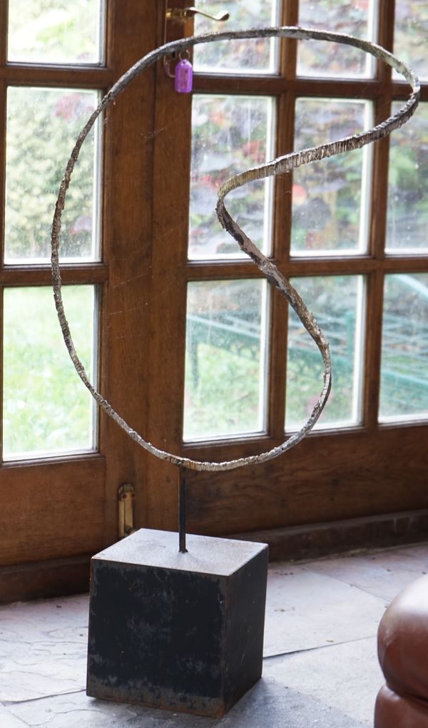 A wrought iron abstract sculpture, 97cm high.